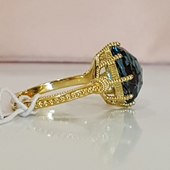 Judith Ripka 14k Vermil London Blue Spinel Ring - Picture 4 of 8